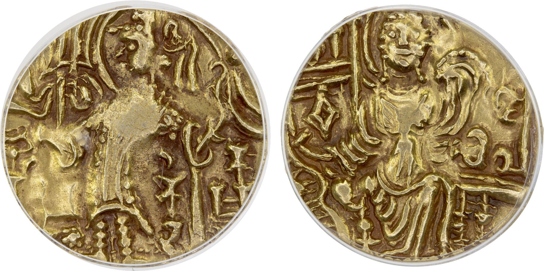 Kidarite Gold Dinar of Kidara (minted sometime between 350 and 390).jpg