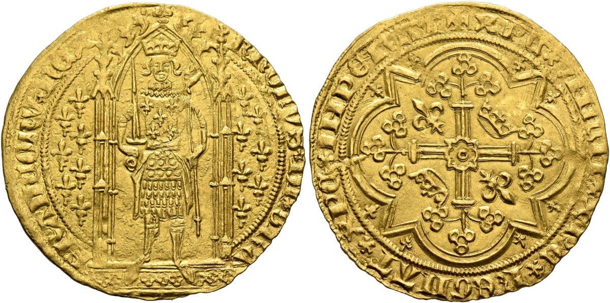 Kingdom of France Gold Franc a pied of Charles V the Wise from 1365.jpg