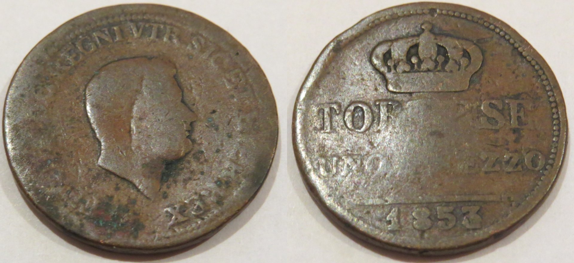 Kingdom of the 2 Sicilies, 1 1:2 Tornese 1853 copy.jpg