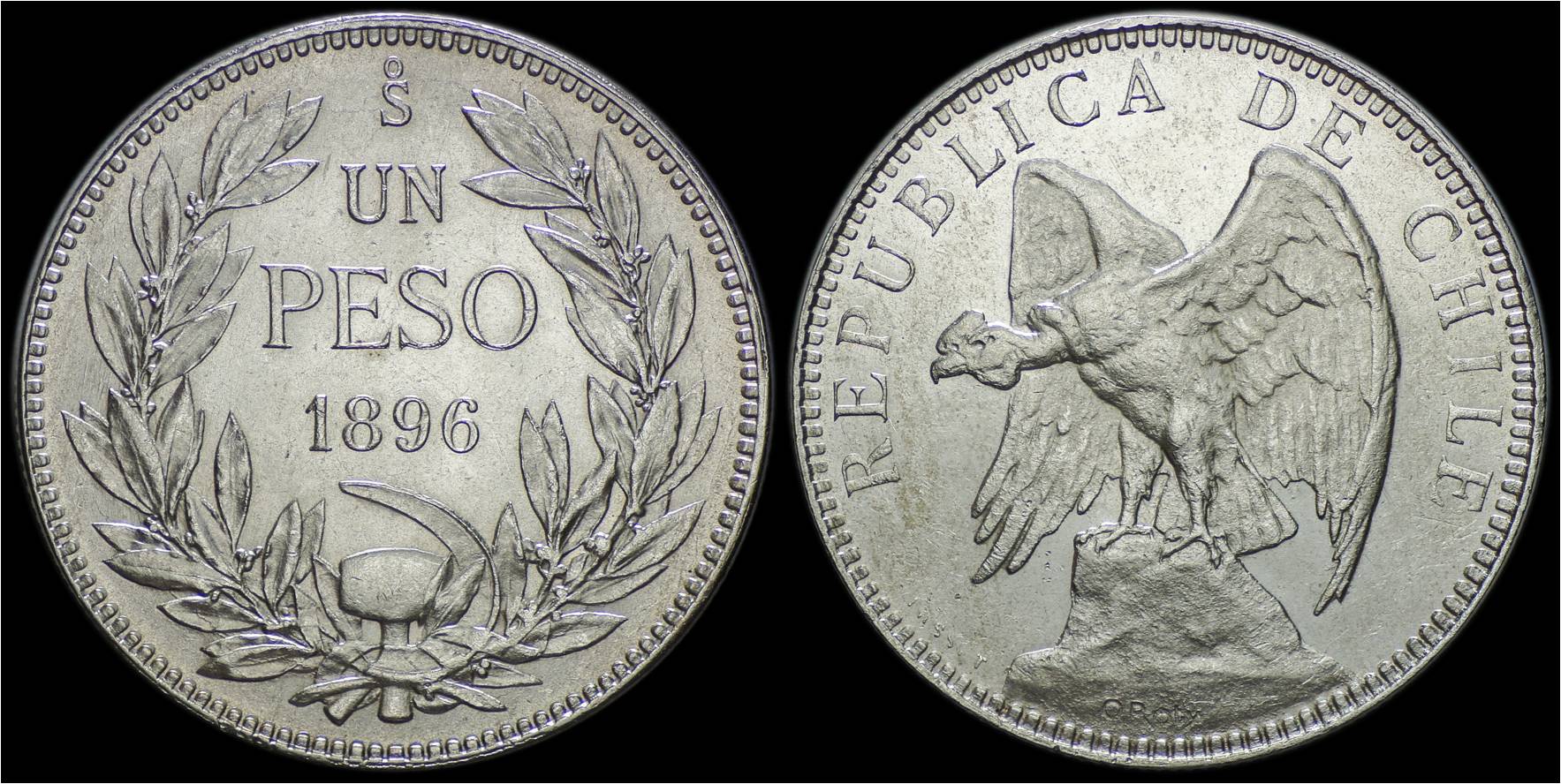 KM 152.1 Chile 1896 1 Peso.jpg