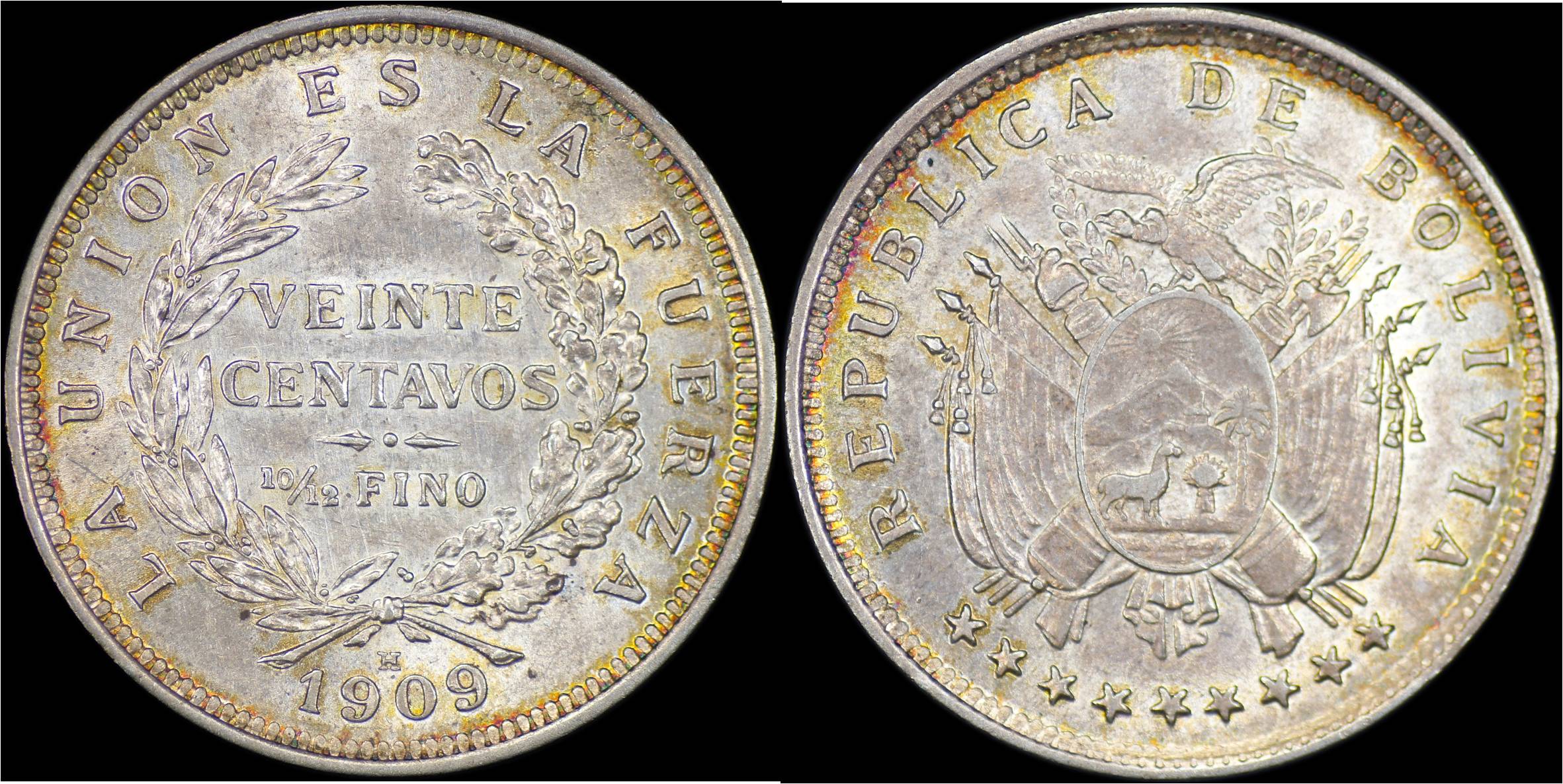 KM# 176 1909 BOLIVIA 20 Centavos.jpg