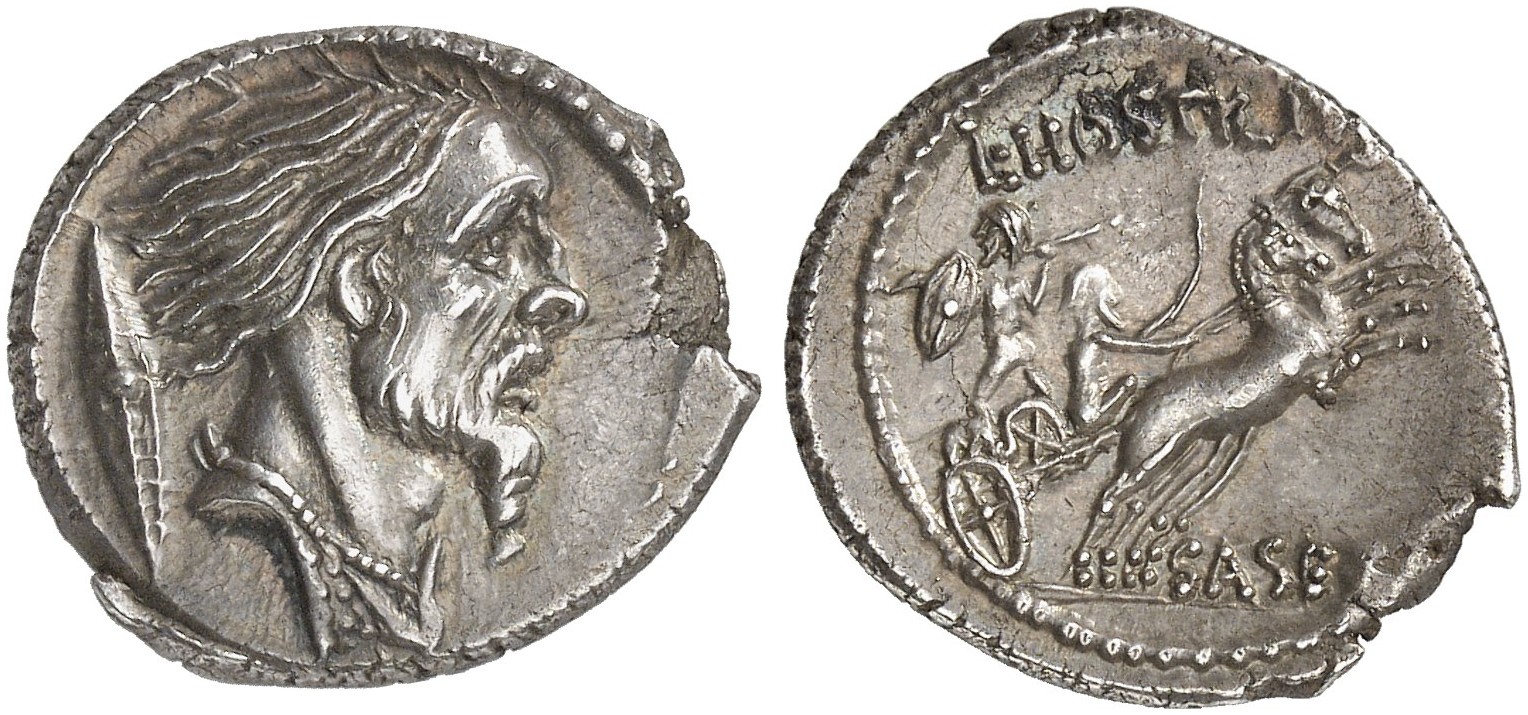 L Hostilius Saserna Denarius Vercingetorix 448-2a Kunker 2014.jpg