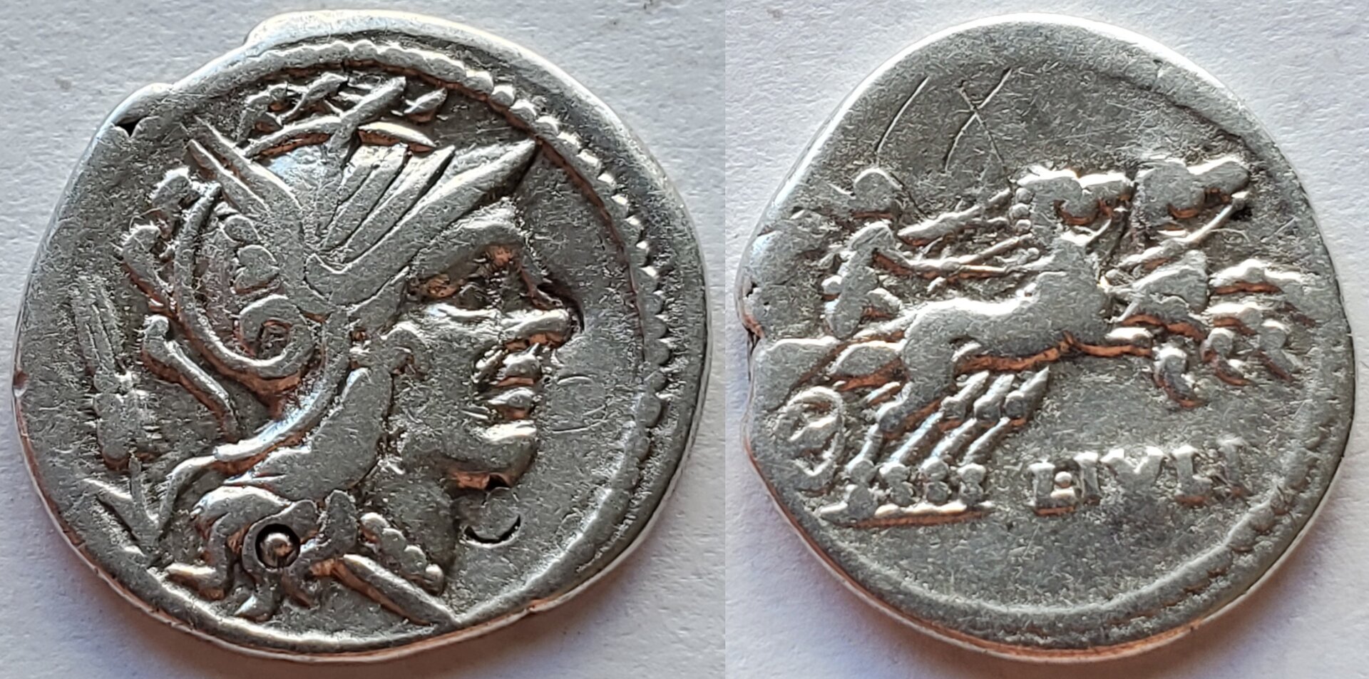 L Julius Caesar AR Denarius 101 BC.jpg