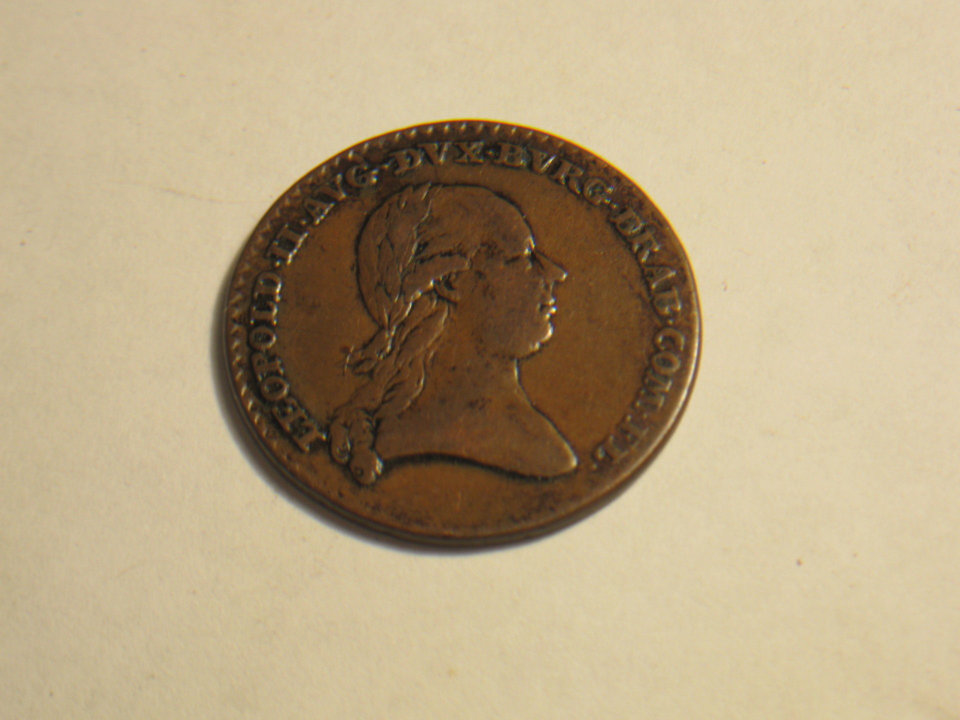leopold ll token   Volusian sestertius 001.JPG