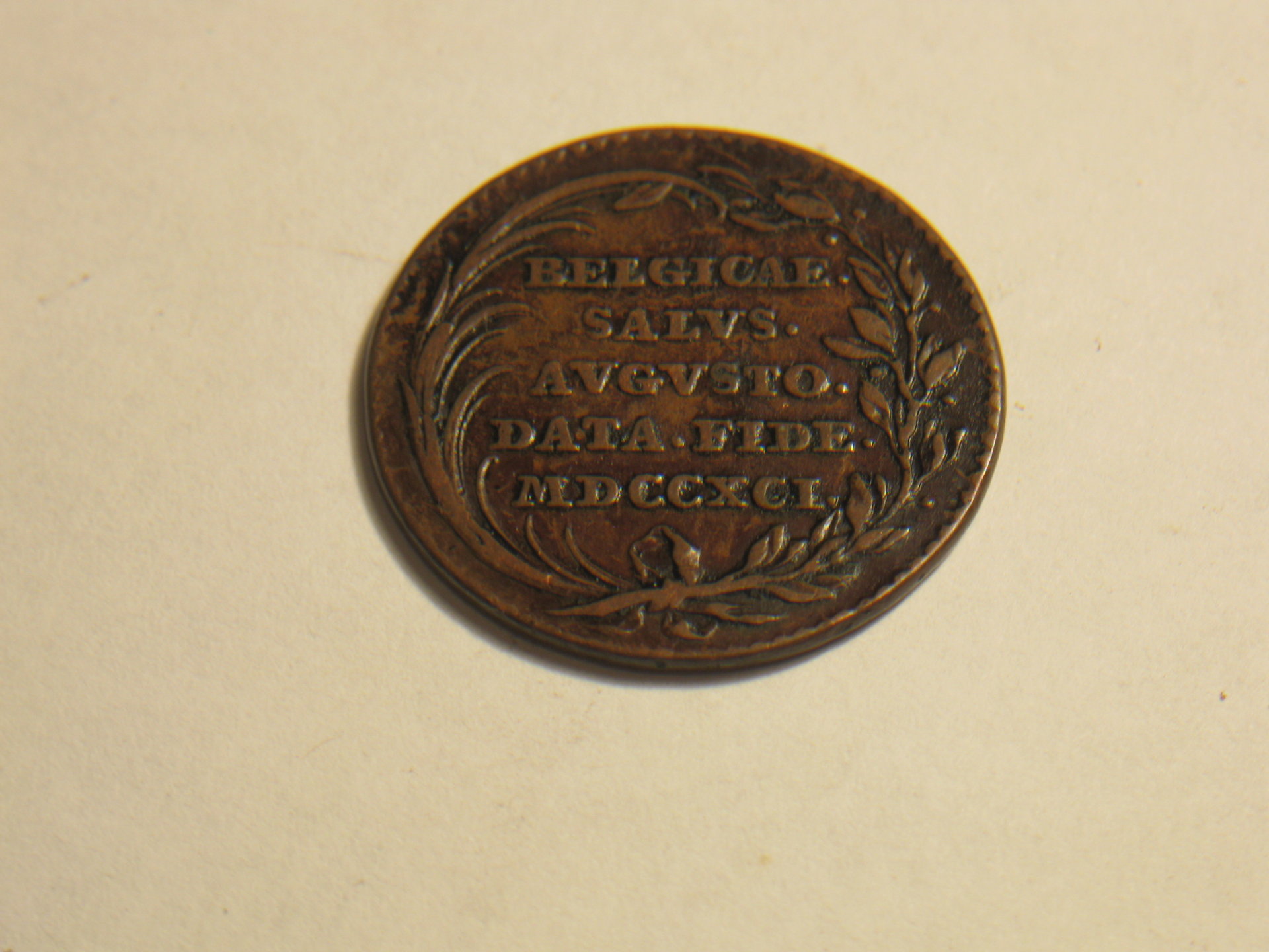 leopold ll token   Volusian sestertius 002.JPG