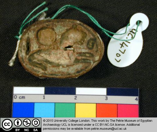 Lion & Sun disk scarab Petrie Museum UCL 14707 bottom.jpg