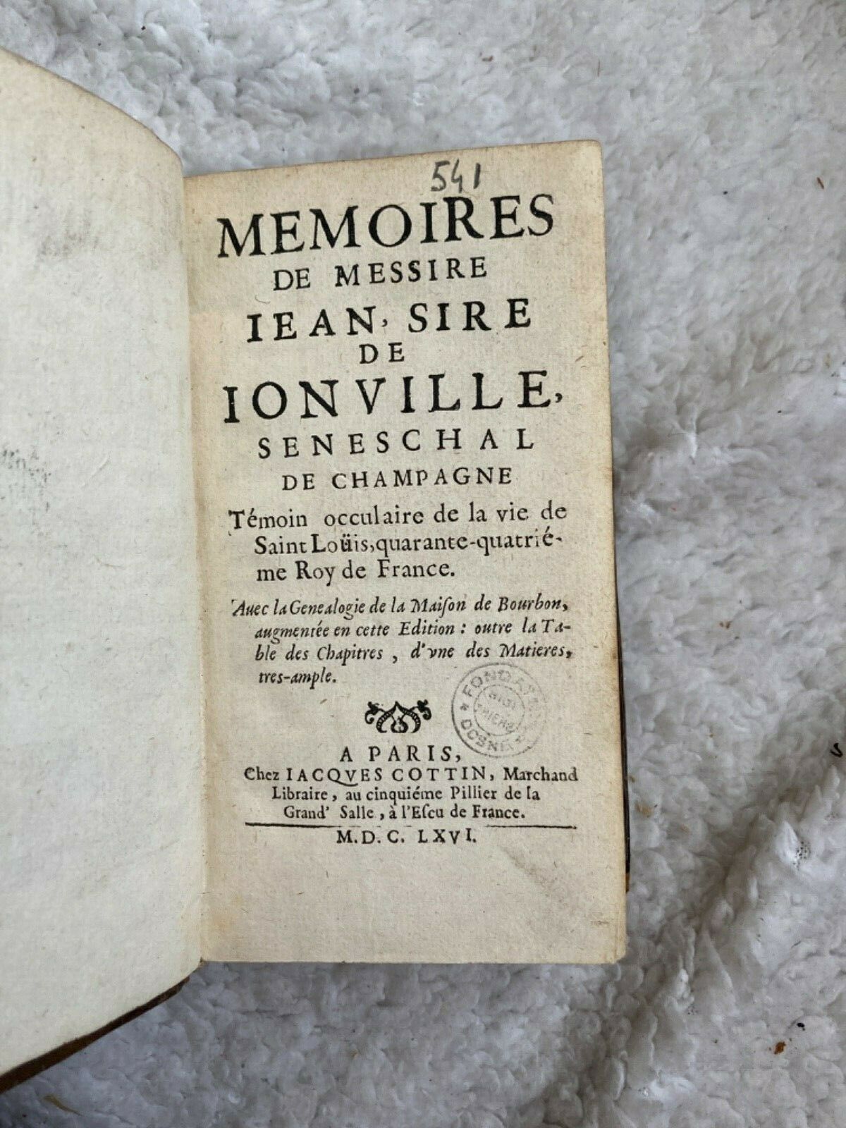 LIVRE, JOINVILLE 1666, TITLE PAGE.jpg
