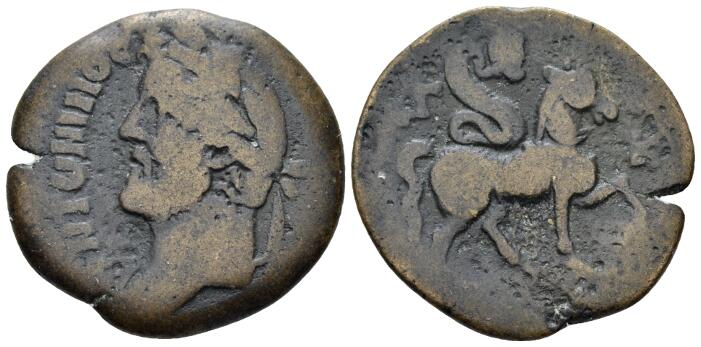 Lot 354 Naville - Agathodaemon with Serapis head riding horse.jpg