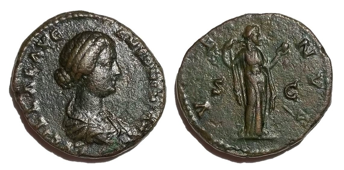 Lucilla VENVS pulling veil and holding apple dupondius.jpg