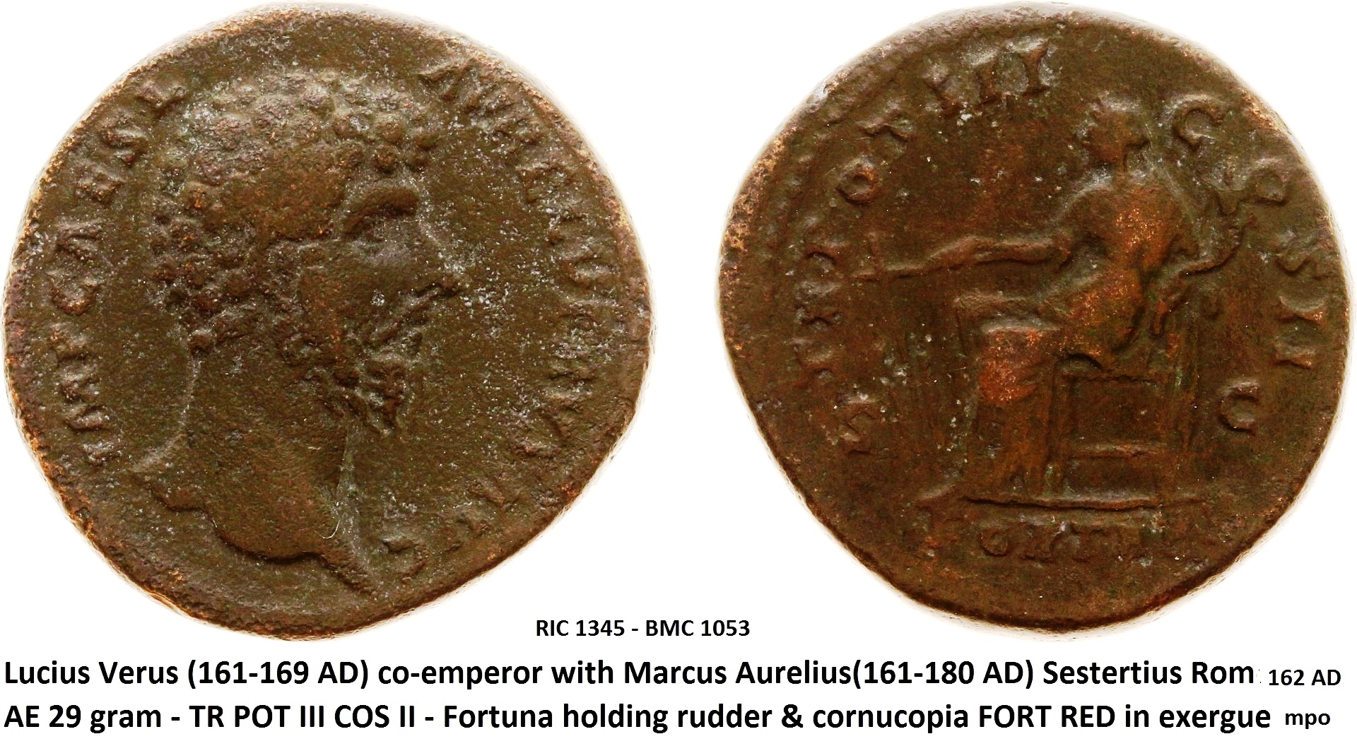 Lucius Verus 161-169 AD sestertius 29 gram.jpg