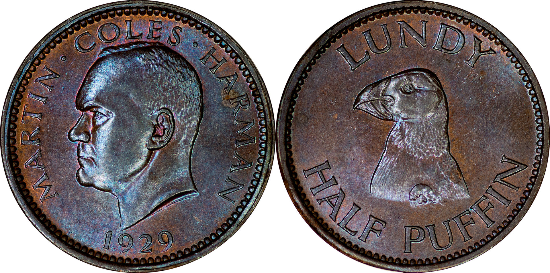 Lundy - 1929 Half Puffin.jpg