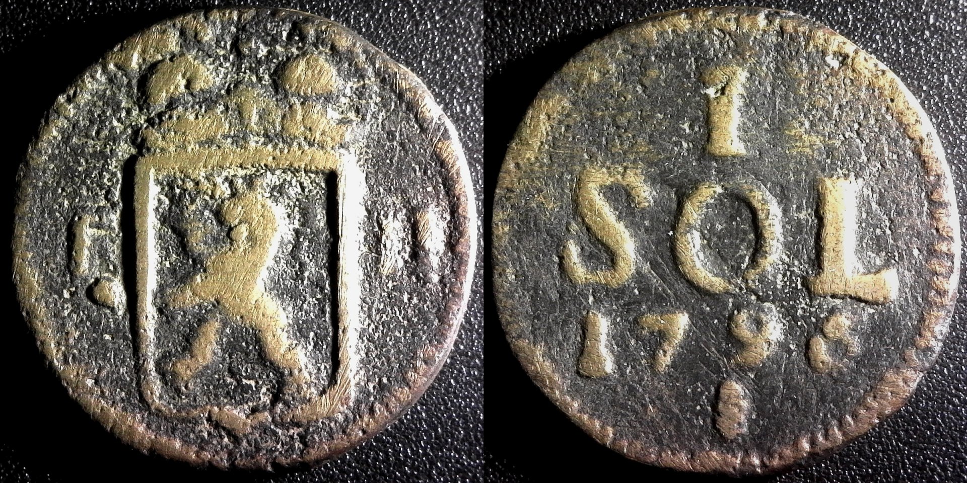 Luxembourg 1795I Sol Brass Coin Siege Coinage obv-side.jpg