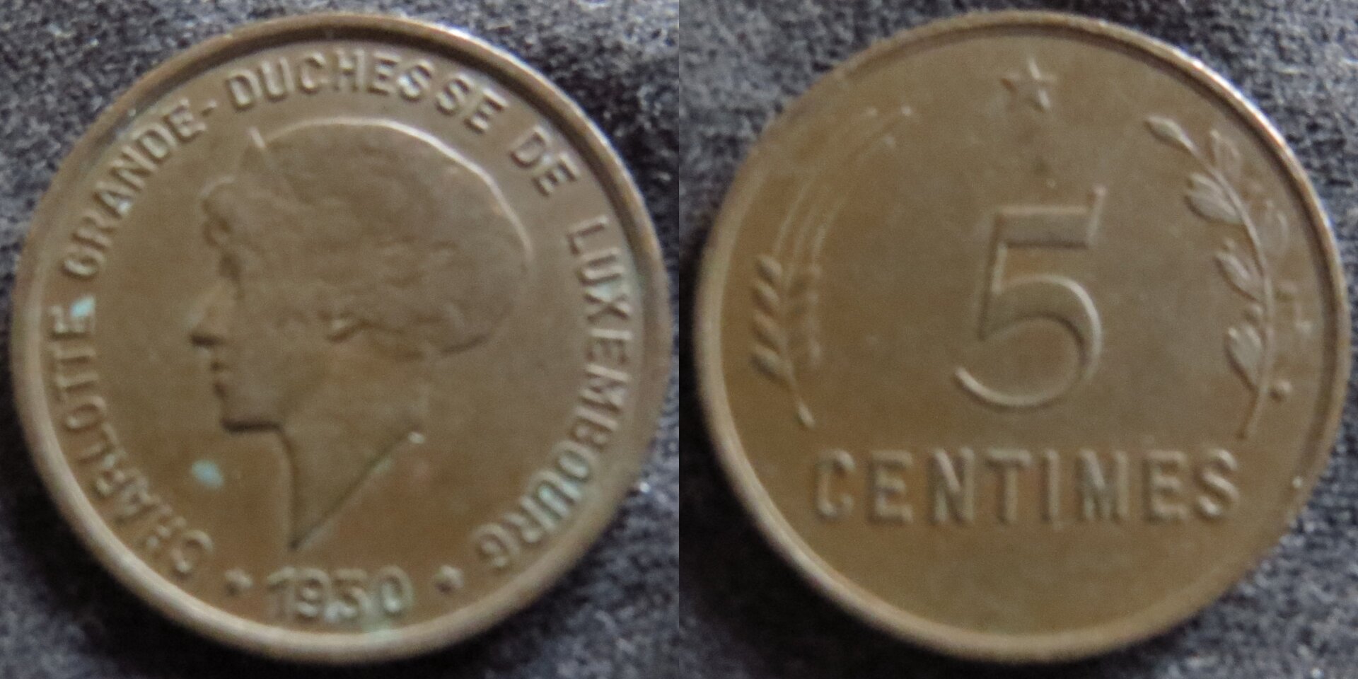 Luxembourg 1930 5 Centimes Charlotte.jpg