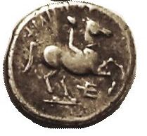MACEDON Philip II 1-5th Stater Apollo head r - Horseman r trident below as S6691 r.JPG