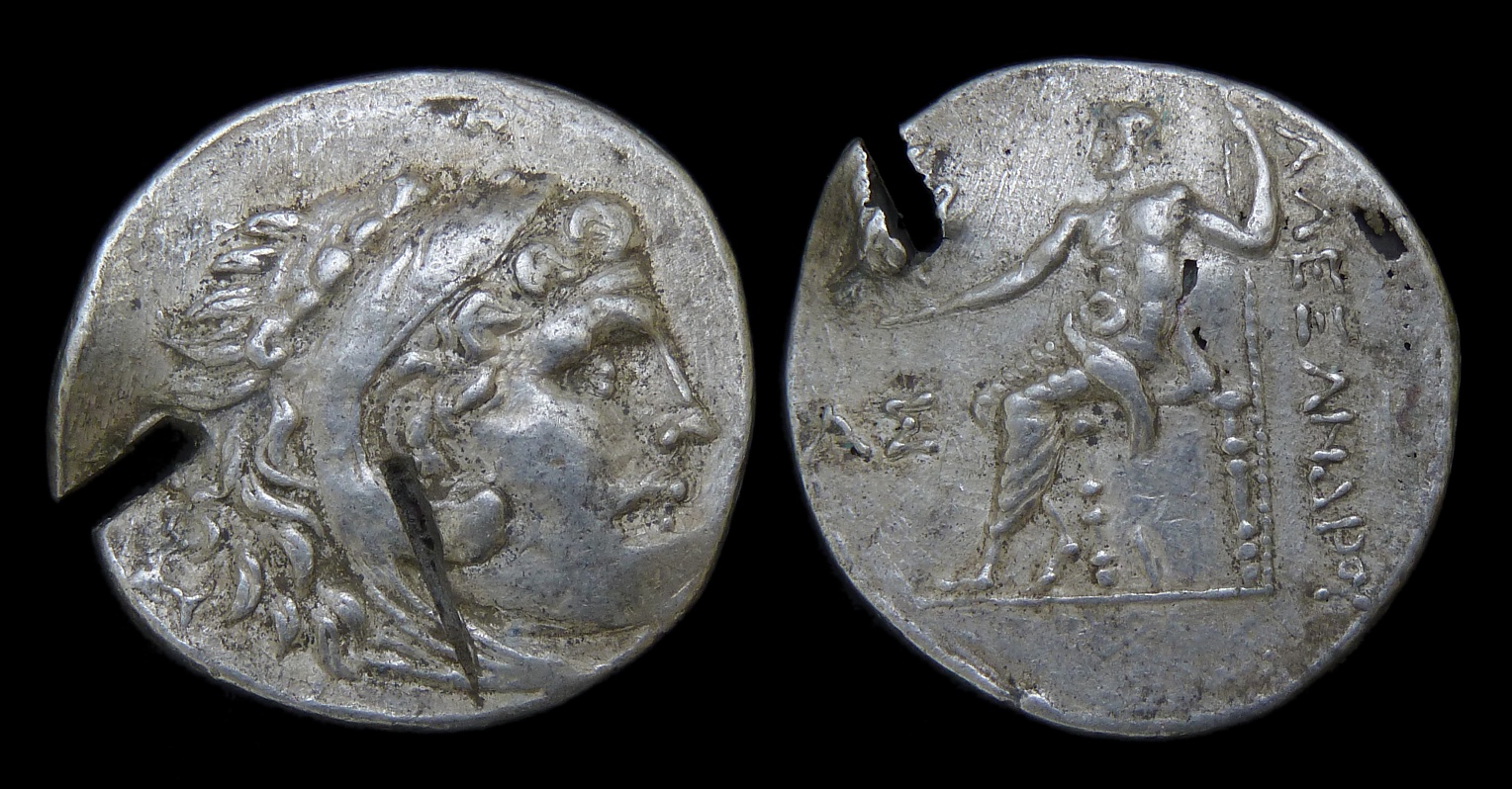 MACEDONIAN Alexander the Great - AR Fourree Tetradrachm Test Cut 3423.jpg