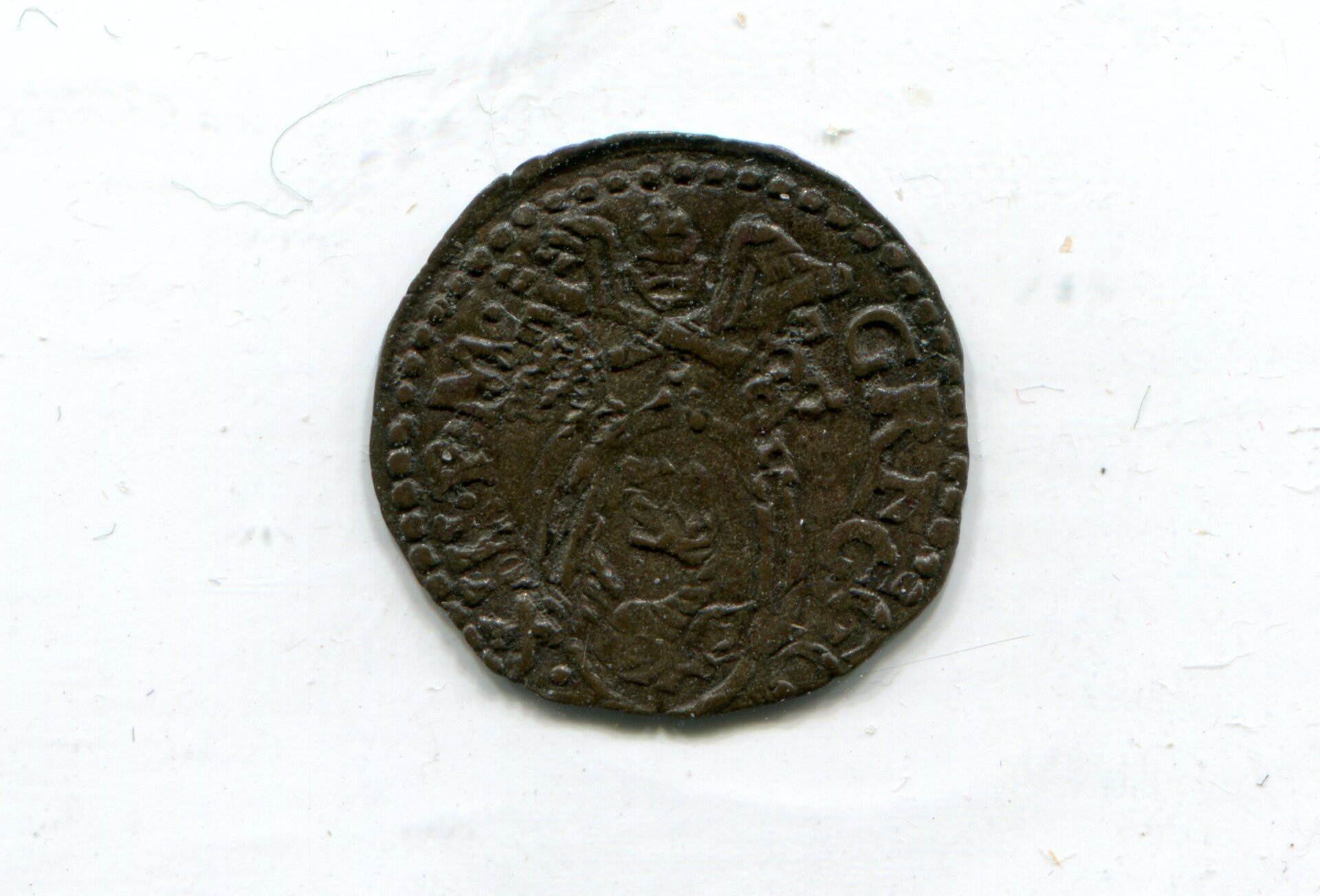Macerata Greg XIII Quattrino w St Julian nd 1572-85 obv 492.jpg