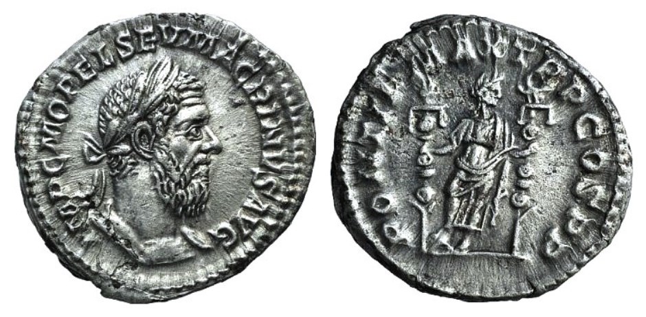 Macrinus PONTIF MAX TR P COS PP Fides denarius.jpg