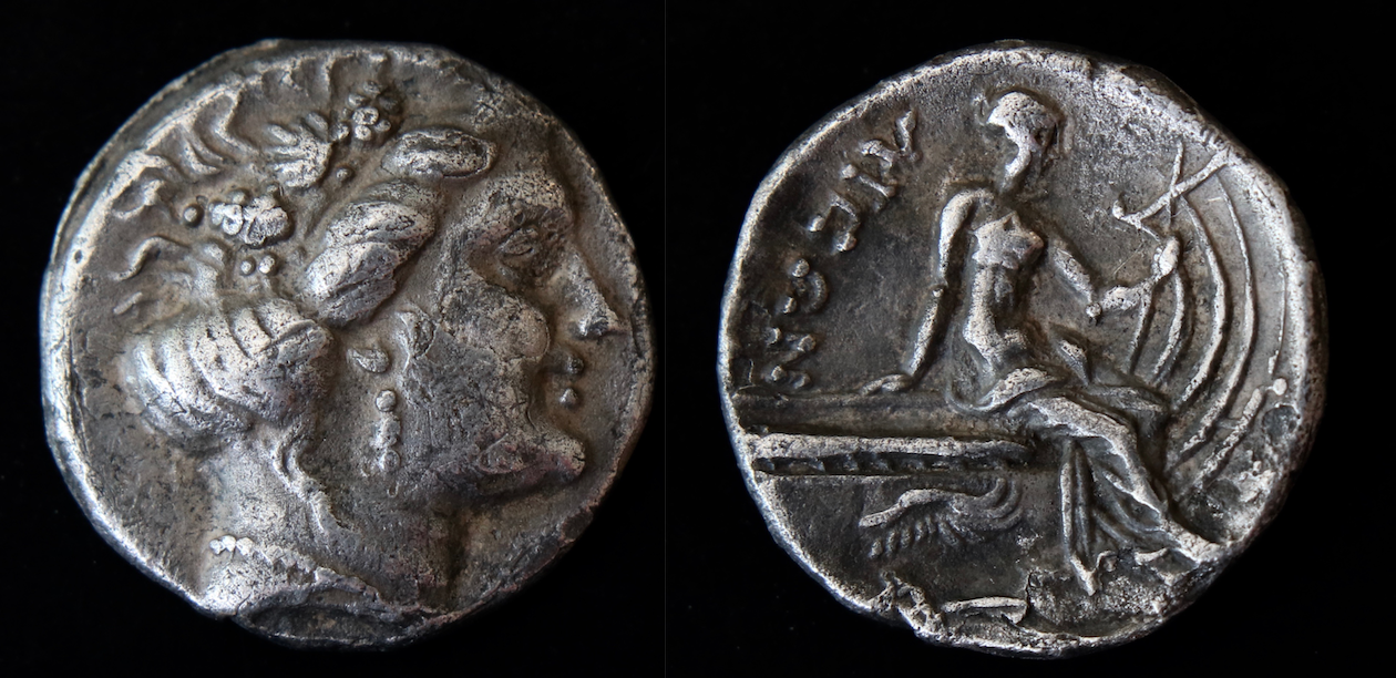 Magna Graecia – Euboia, Histiaia, tetrobol, Nymphe.png