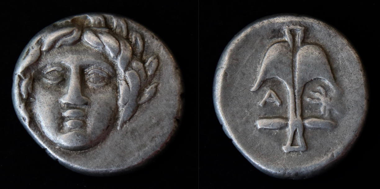 Magna Graecia – Thrakien, Apollonia Pontika, Diobol, Apollo und Anker.png
