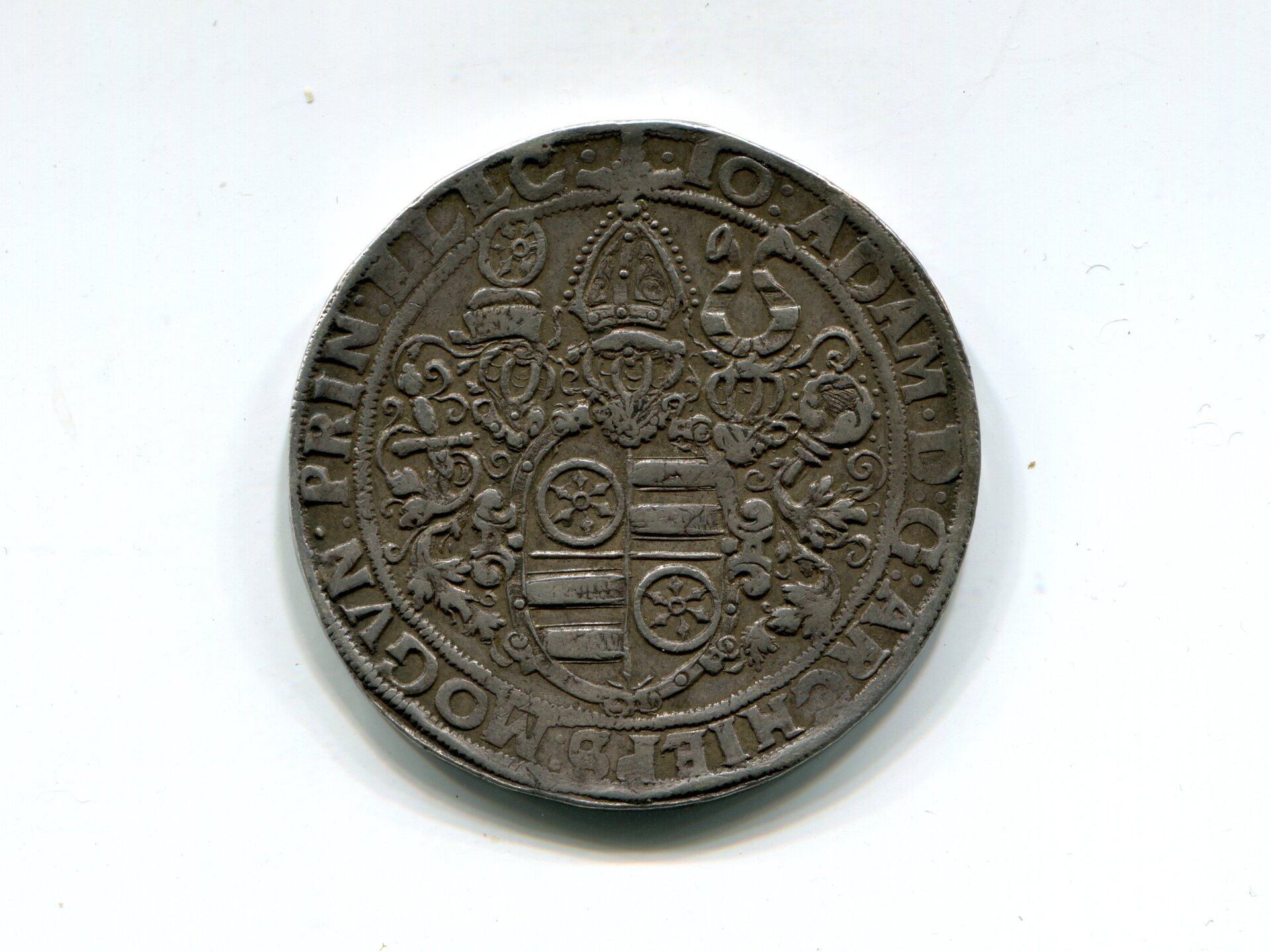 Mainz Archbish Joh Adam v Dicken Taler 1602 LD obv 267.jpg