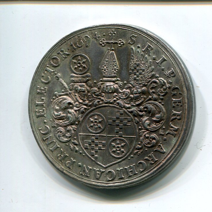 Mainz Archbishop Anselm Franz 2 Taler 1694 rev 850.jpg