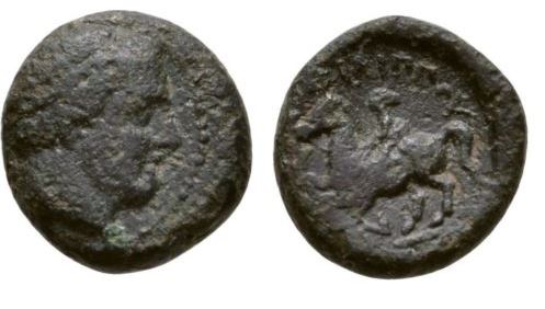 Makedon Philip II 359-336 BC AE 17 Apollo - Horse Rider RIGHT-LEFT facing.jpg