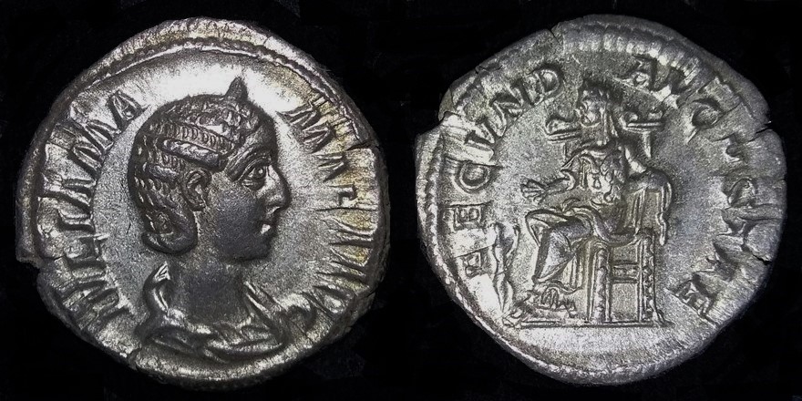 Mamaea FECVND AVGVSTAE seated Denarius.jpg