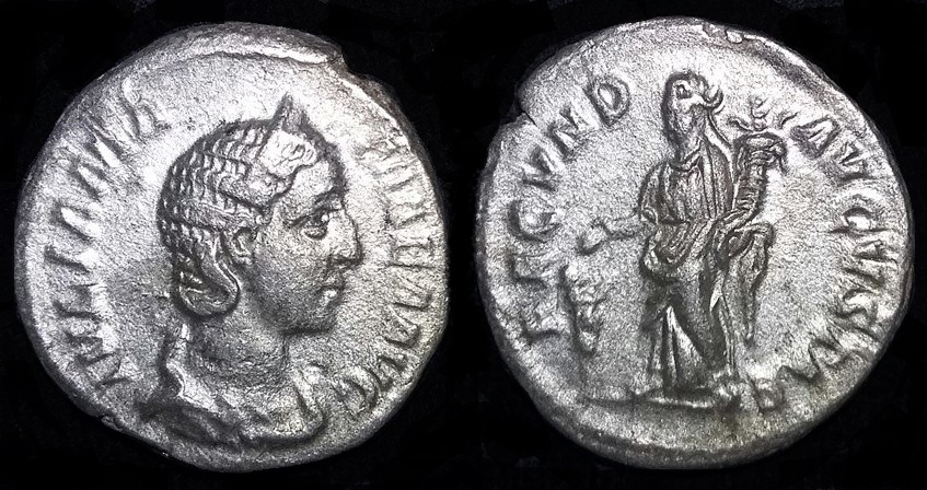 Mamaea FECVND AVGVSTAE standing Denarius.jpg