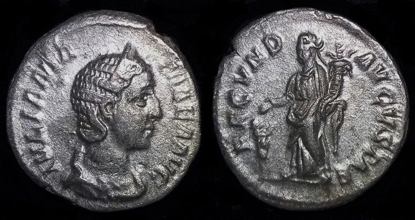 Mamaea FECVND AVGVSTAE standing Denarius.jpg