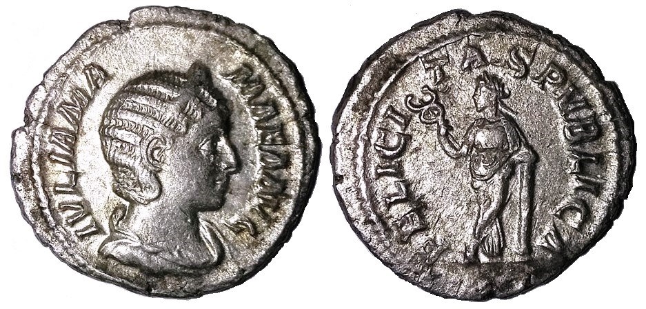 Mamaea Felicitas Standing Denarius.jpg