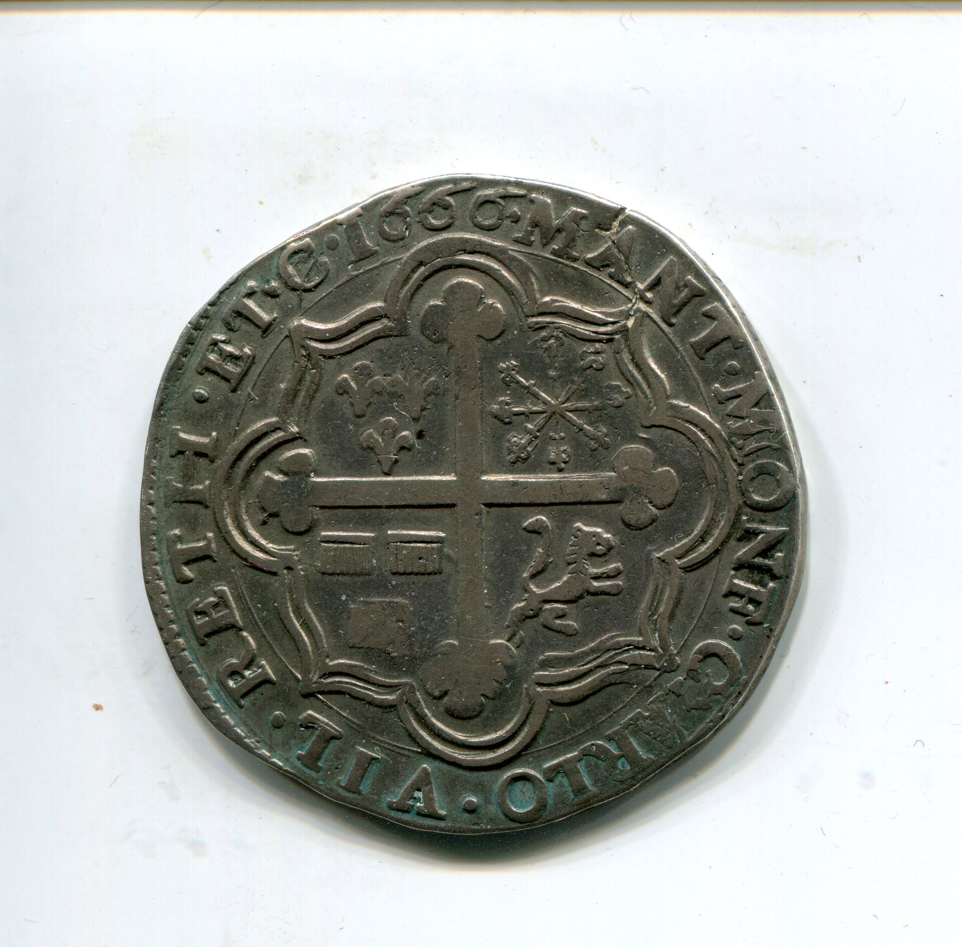 Mantua Isabella Clara for Ferd Carlo Scudo 1666 rev 671.jpg