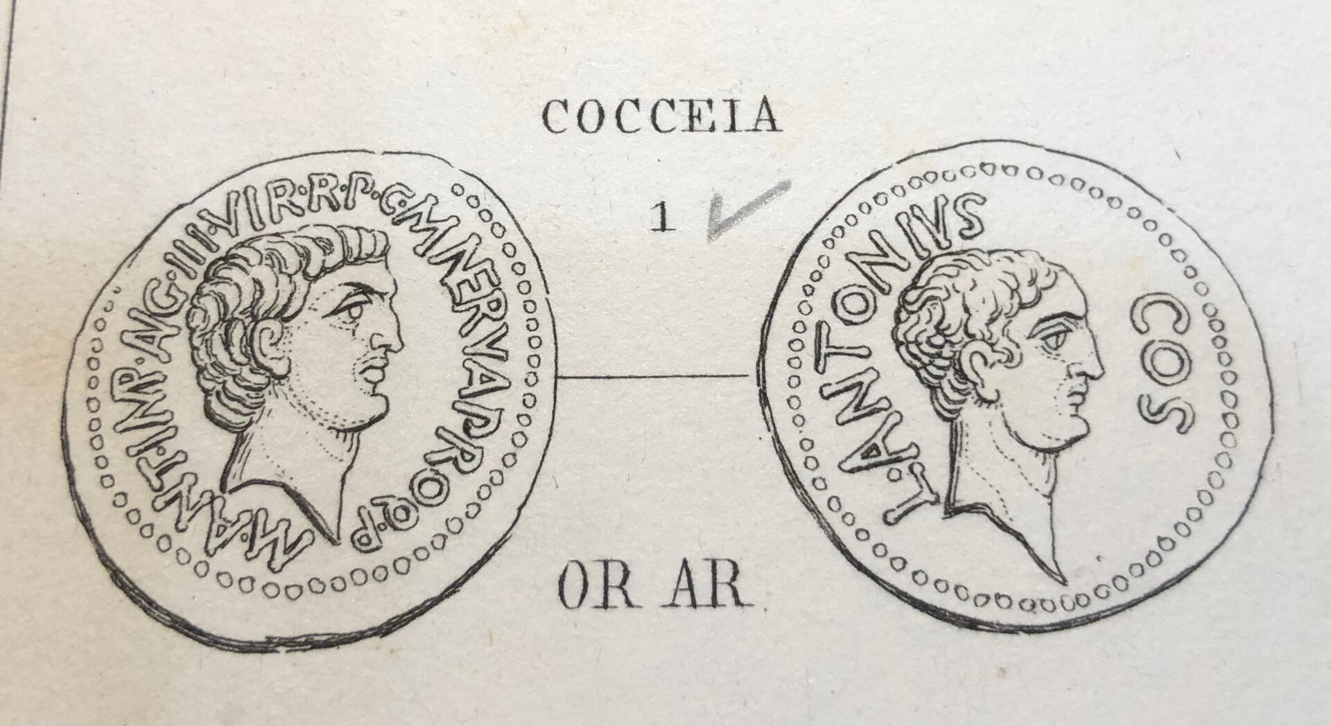 Marc & Lucius Antony with Nerva 517-5a Cohen Cocceia 1857.jpg