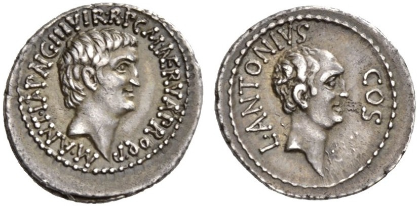 Marc & Lucius Antony with Nerva 517-5a NAC 5-2014.jpg