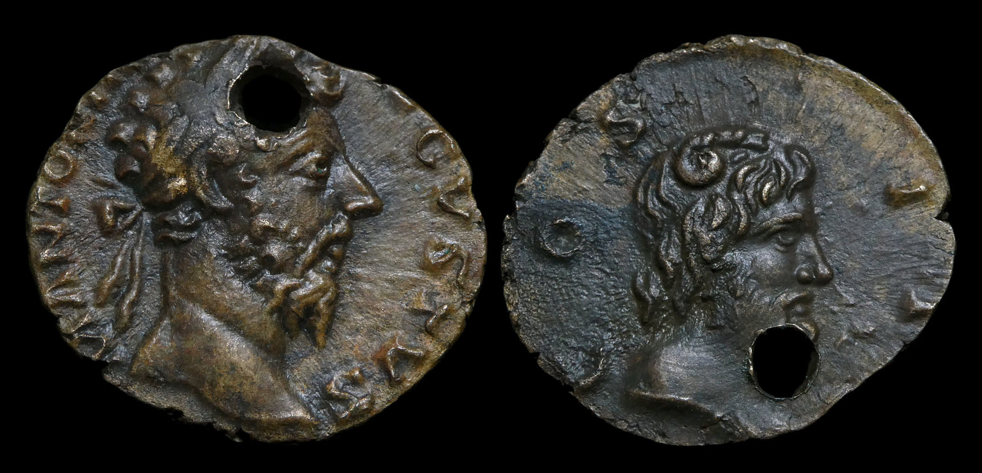 Marcus Aurelius - Bostra AE17 Holed Zeus Ammon 4155.JPG