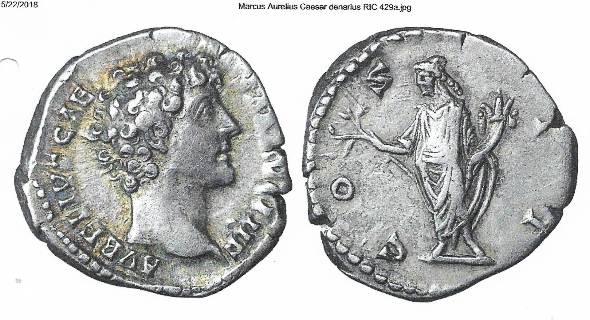 Marcus Aurelius Caesar, RIC 429(a), RSC 110 (DML coin, beardless).jpg