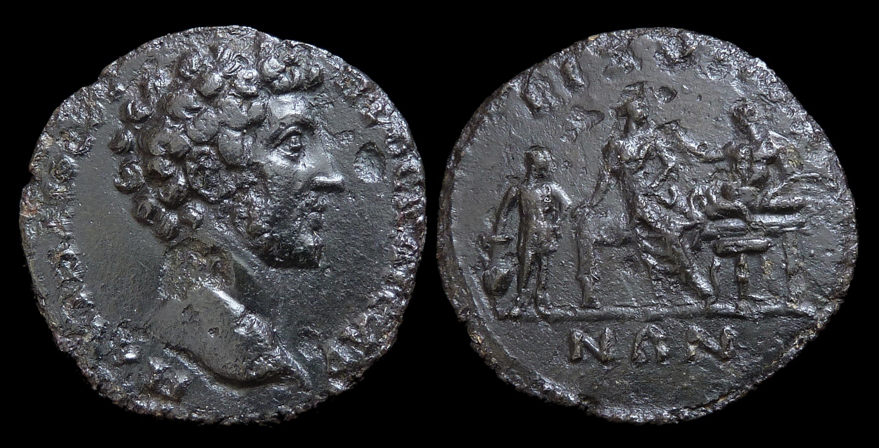 Marcus Aurelius - Thrace Bizya AE24 Funeral Banquet 3944.jpg