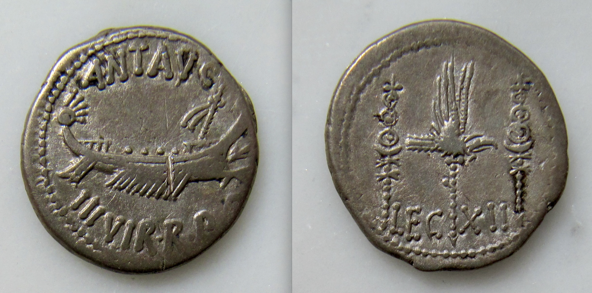 Mark Anthony Marcus Antonius Legionary denarius LEG XII- OBV:REV - GP - 2023.png