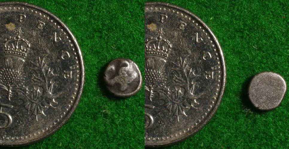 Mauryan Ashoka 1 32nd Karshapana c250BC 1-side.JPG