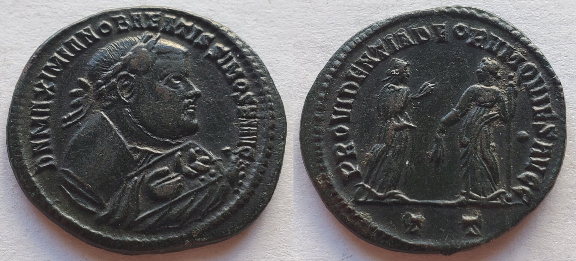 Maximian AE abdication follis Ticinium.jpg