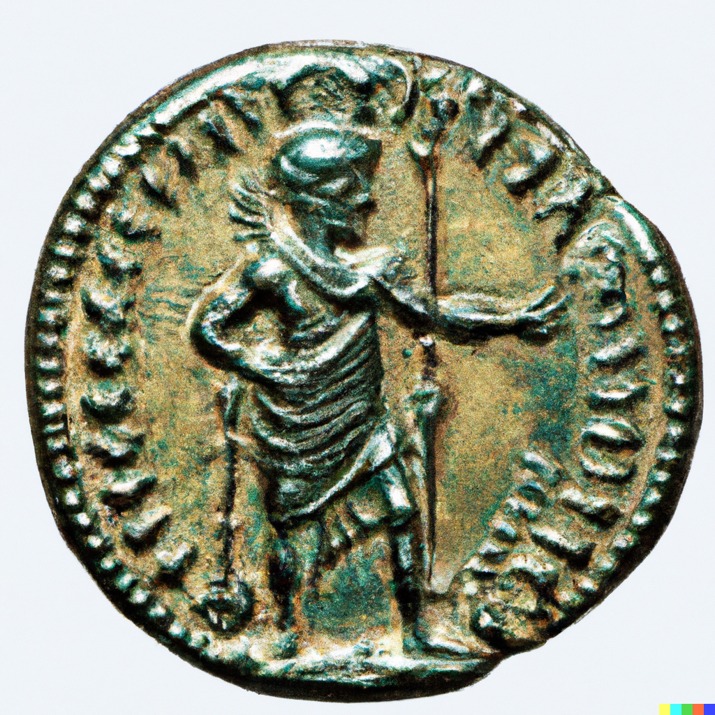 Maximian, facing right wearing a laurel wreath and adorned in imperial regalia..png