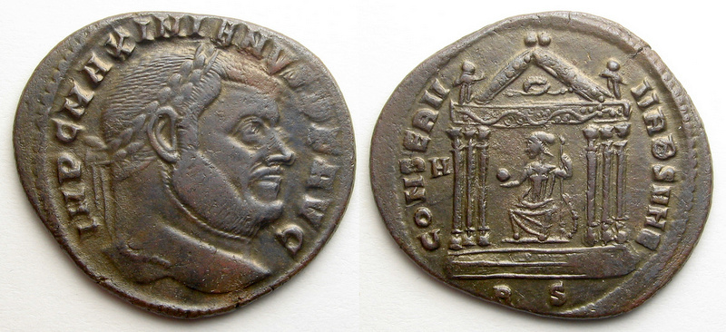 Maximianus Conserv Vrb Svae Rome 307-308 (RS H, RIC VI Rome 202b R) 27x24mm 6.78g.jpg
