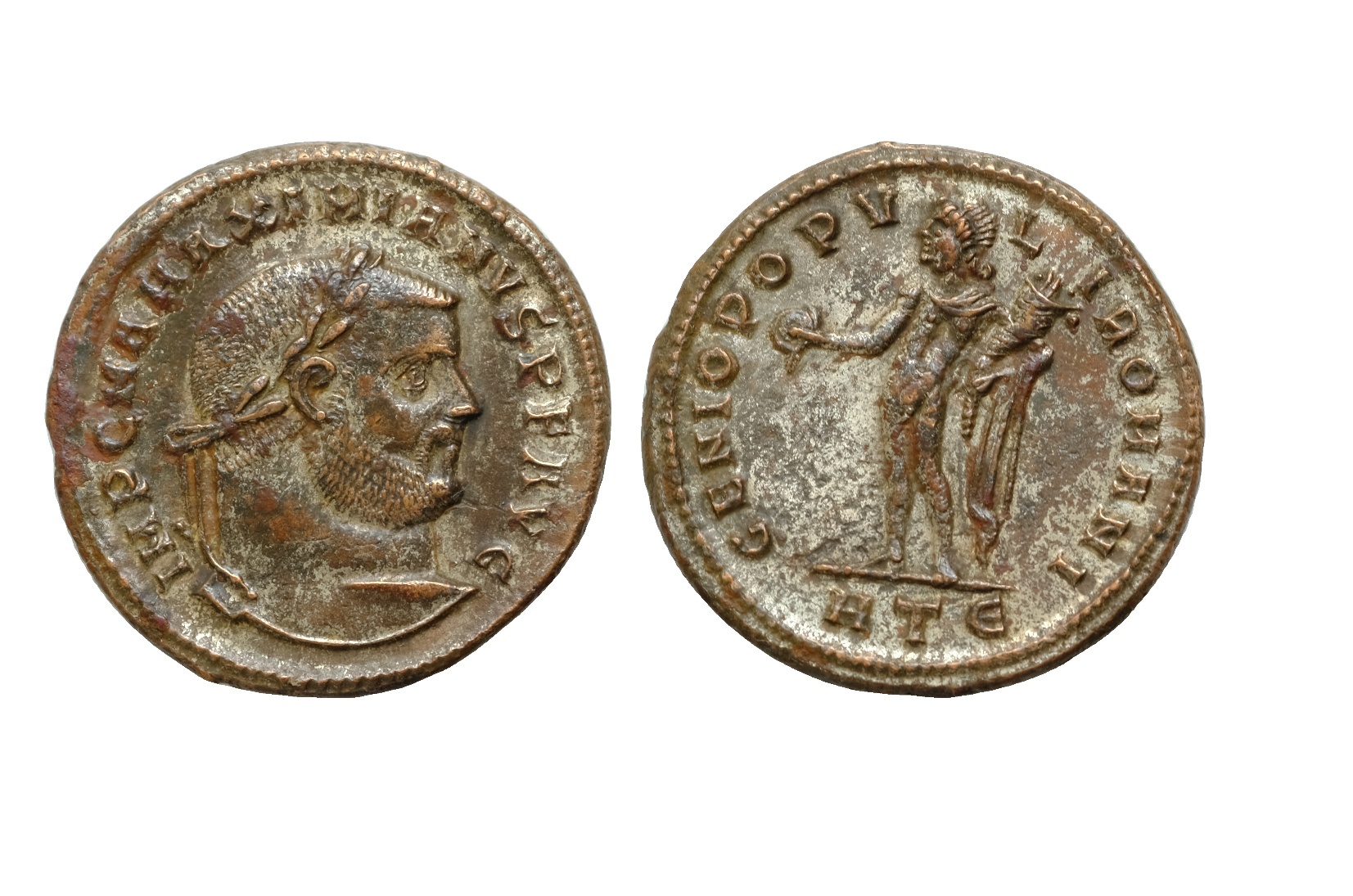Maximianus. First reign AD 286-305. Æ Silvered Follis (27mm 8 7g ). .jpg