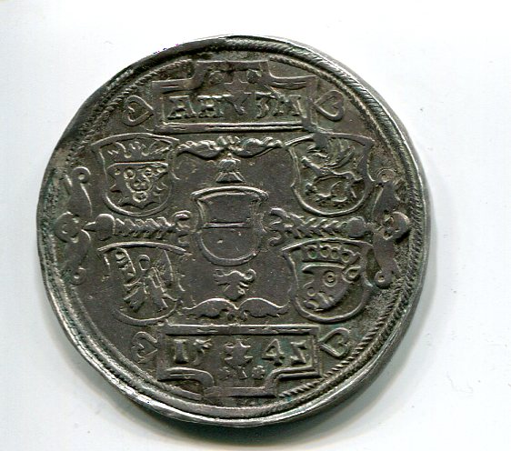 Mecklenburg Albrecht VII Halbtaler 1542 rev 244.jpg