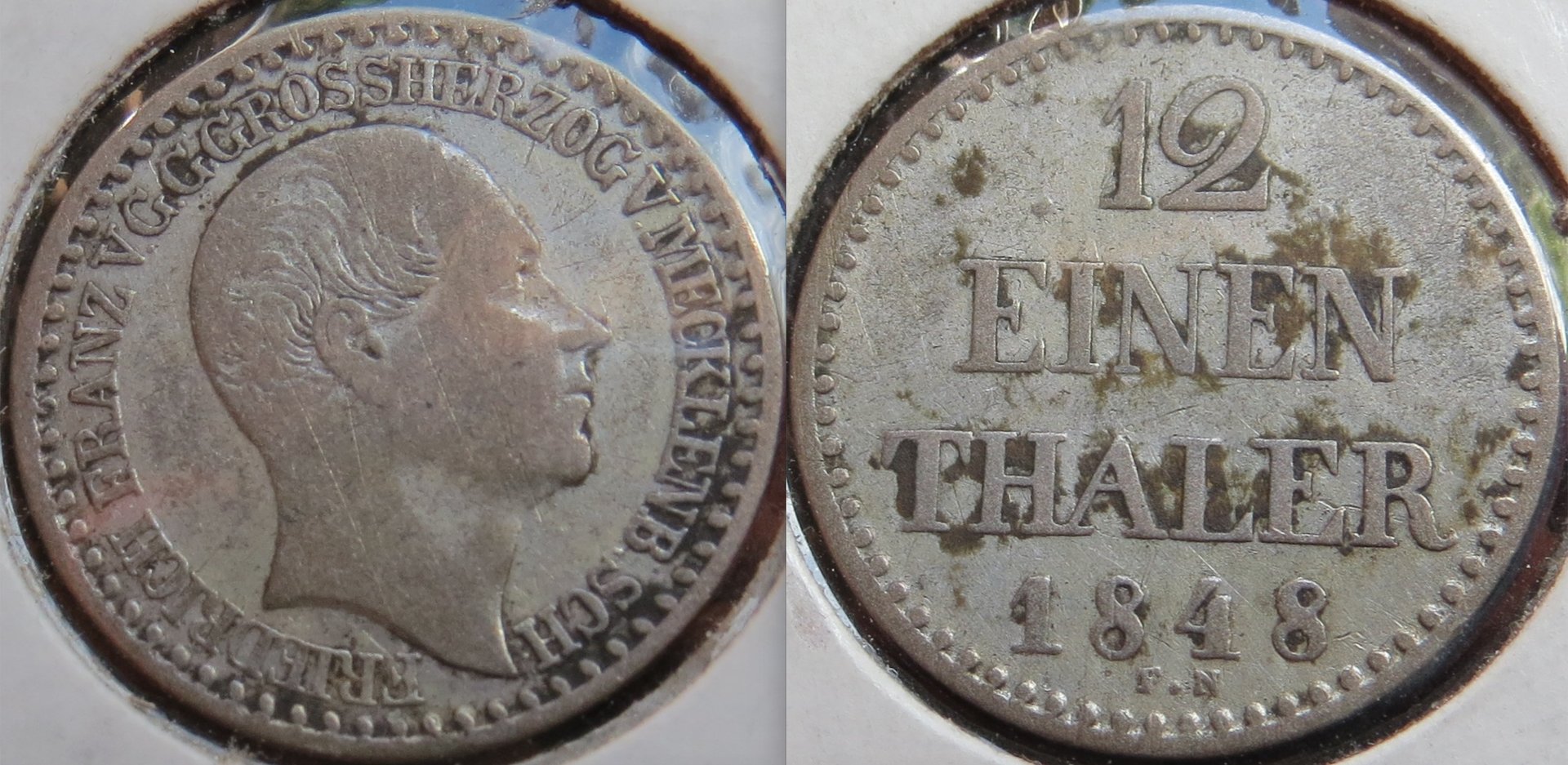 Meklenburg-Schwerin 1848 1:12 Thaler Friedrich Franz II.jpeg