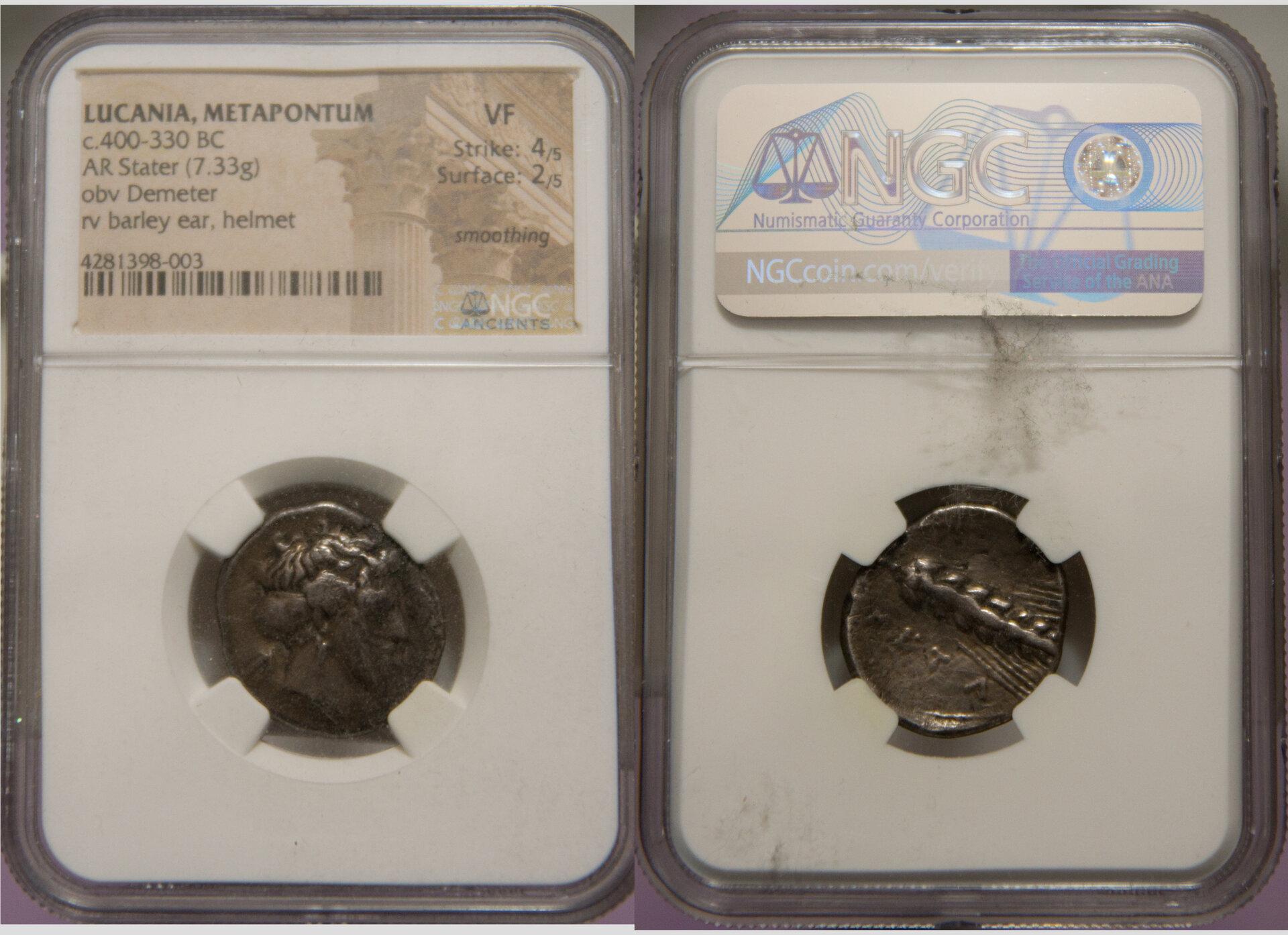 Metapontum Lucanium - c. 400-330 BC - AR Stater -  WEB SMALLER.jpg