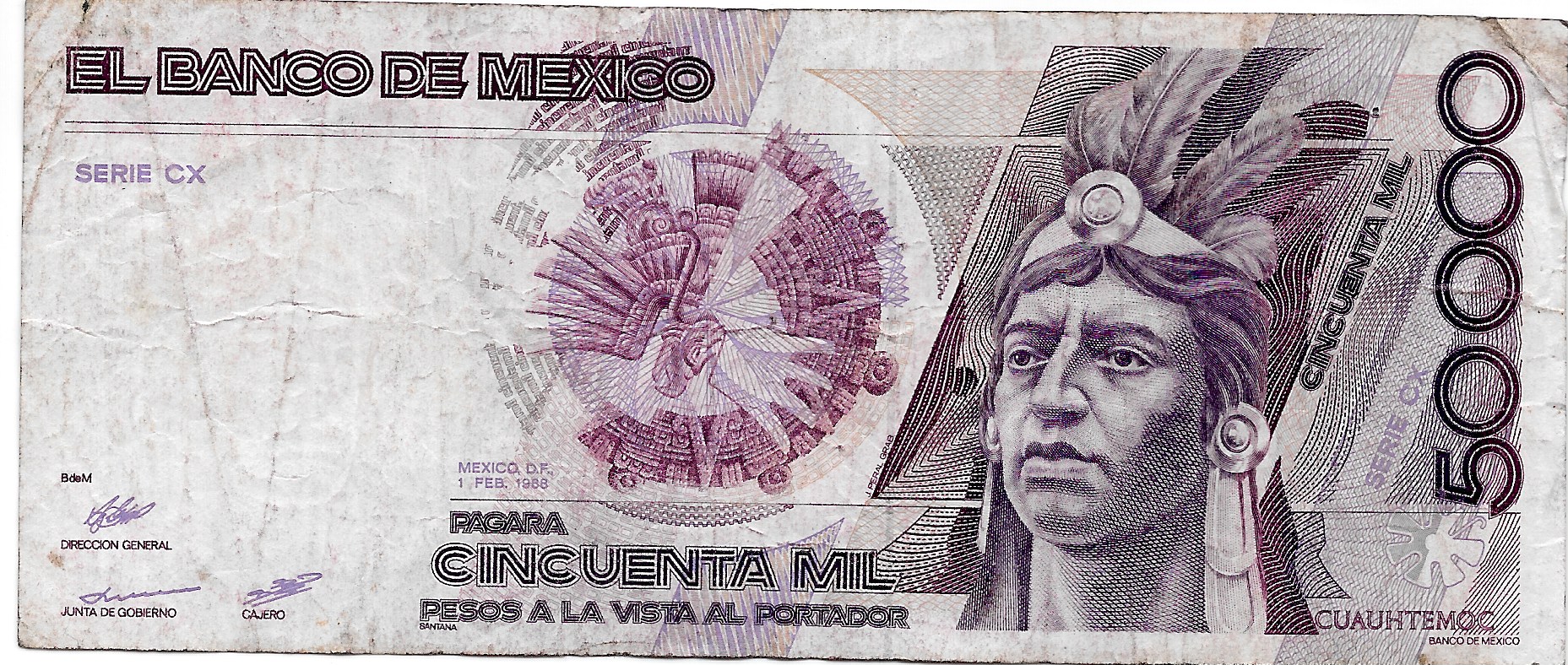 Mexican currency, 50,000 pesos front.jpeg