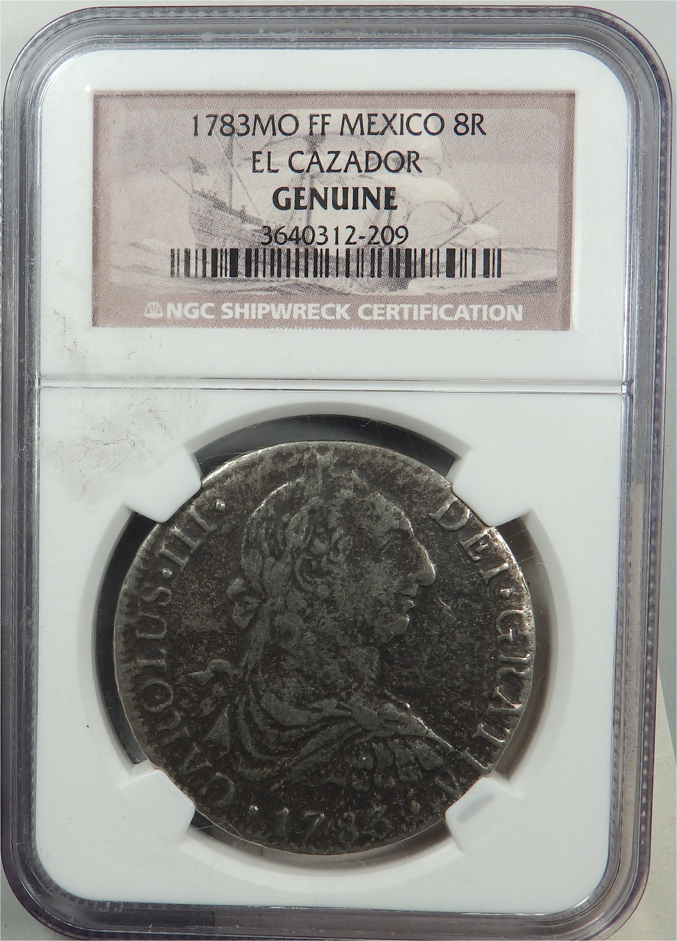 Mexico 8 reales 1783 El Cazador salvage obv 2 slab.jpg