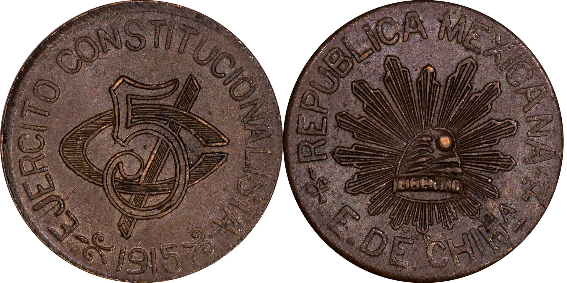 Mexico (Constitutionalist Army) - 1915 5 Centavos.jpg