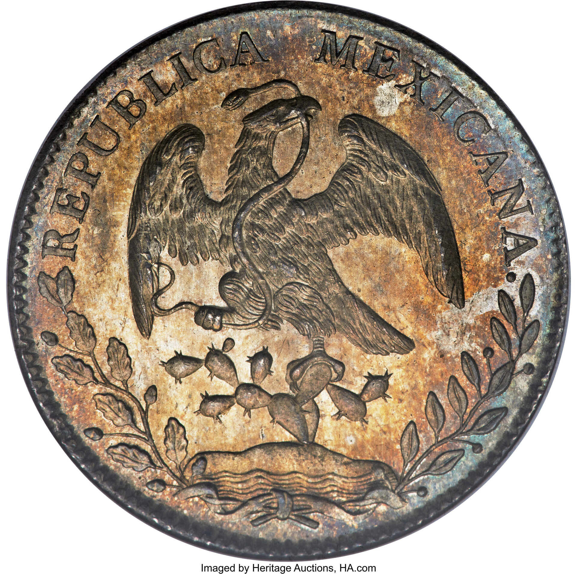 Mexico - Republic 8 Reales 1897 Zs-FZ MS66 NGC, Zacatecas mint, KM377.13, DP-Zs83_lr_01.jpg