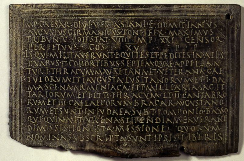 Military diploma, outer face_90 CE.jpg